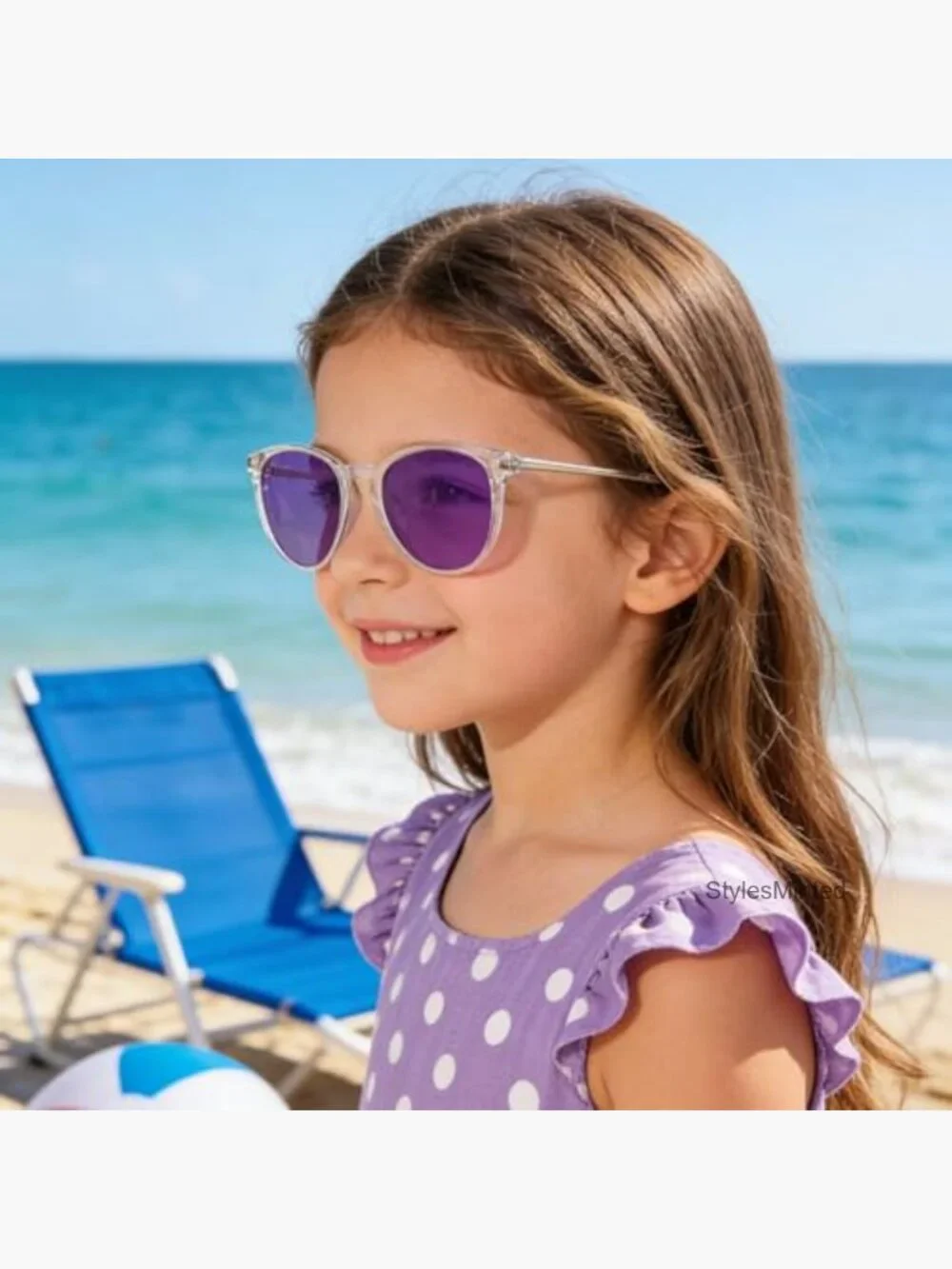 Polarized Kids Sunglasses 100% UV Protection Round Wrap Fit